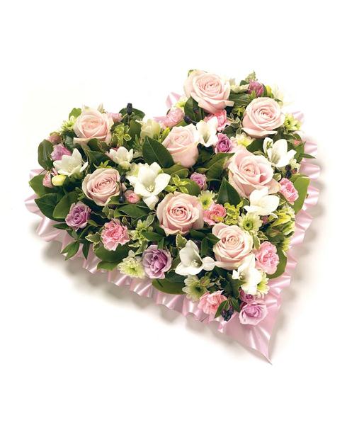 Loose Floral Heart - Funeral Flowers Staines